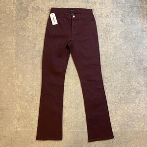 Express Jeans Womens 4 26x32 Dark Red Burgundy Mid Rise Bootcut Denim Pants